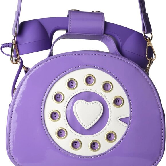 Retro dial telephone Crossbody Shoulder Bag,Pu Movable microphone Purse for Wome - Picture 6 of 6